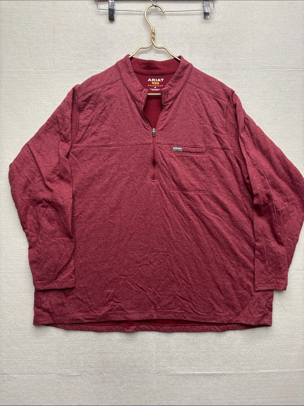 Ariat Men's Quarter-Zip Pullover - Burgundy Red 2X